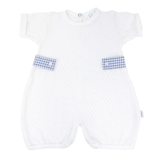 PRE ORDER Paty Inc Short Romper with gingham side tabs - 3 color options