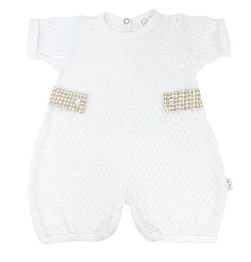 PRE ORDER Paty Inc Short Romper with gingham side tabs - 3 color options