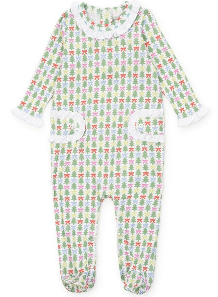 Lucy Girls Romper - Tree Topper Bows
