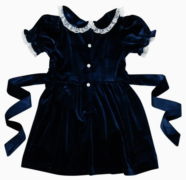 SB Blue Velvet and Lace Dress