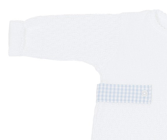 PRE ORDER Paty Inc Knit Long Romper with gingham side tabs