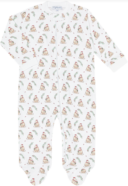 Nella Pima Zip Up footie PJ - Christmas Bears