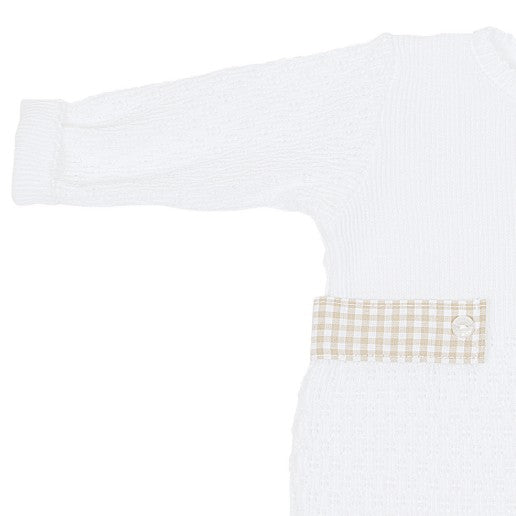 PRE ORDER Paty Inc Knit Long Romper with gingham side tabs