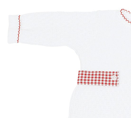 PRE ORDER Paty Inc Knit Long Romper with gingham side tabs