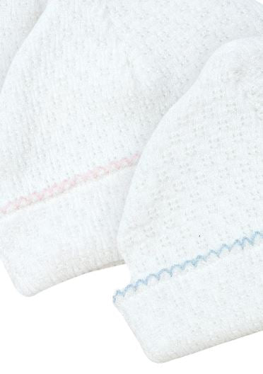 PRE ORDER Paty Inc White Knit Saylor Hat with Pink or Blue Trim
